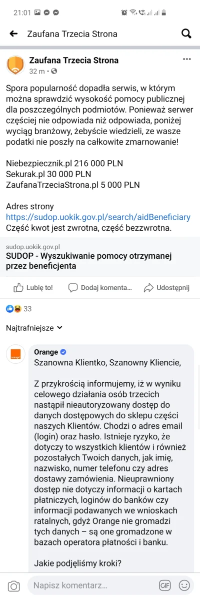 marcobolo - Ciekawa wtopa Orange. Pod zupełnie niezwiązanym z nimi postem @ZaufanaTrz...