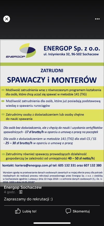 suqmadiq2ama - Stawki w polsce #pracaspawaczamnieprzeistacza 

Jak widać bez expa 17z...
