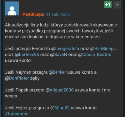 S.....1 - @rorf46: Bartek usuwa konto. Koledzy też.