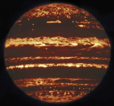 BozenaMal - Jowisz w podczerwieni. Zdjęcie wykonane w obserwatorium Gemini.
 #astrof...