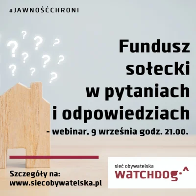 WatchdogPolska - Do 30 września można składać wnioski do wójta o przyznanie środków z...