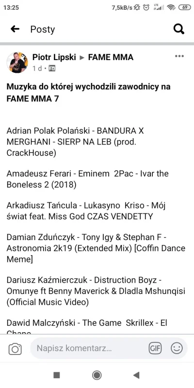 szatek94 - #famemma gdyby ktoś szukał tytułów piosenek z Fame MMA 7, reszta w komenta...