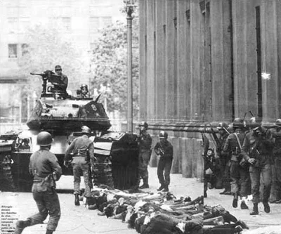 G.....5 - Tego dnia, 11 września 1973 r., prawicowy generał Pinochet dokonał zamachu ...