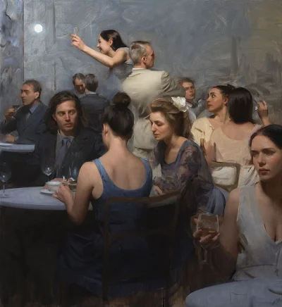 panidoktorodarszeniku - Nick Alm
Café Scene, 2018, olej na płótnie, 120 x 110cm_
#a...