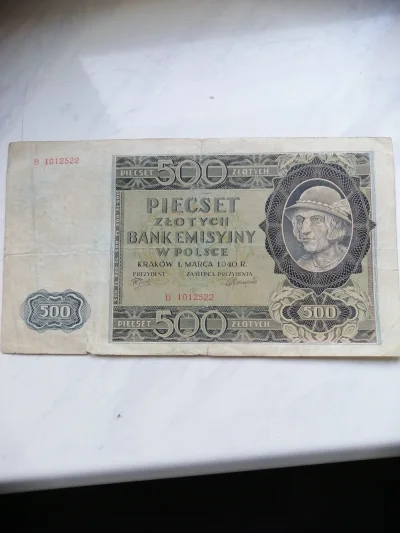 Kenpaczi - Codzienny stary banknot - 500 złotych, 1940 rok

#banknoty #starebanknot...