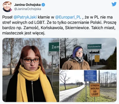 L3stko - Europosłanka Janina Ochojska zamieściła na Twitterze wpis, w którym pokazuje...