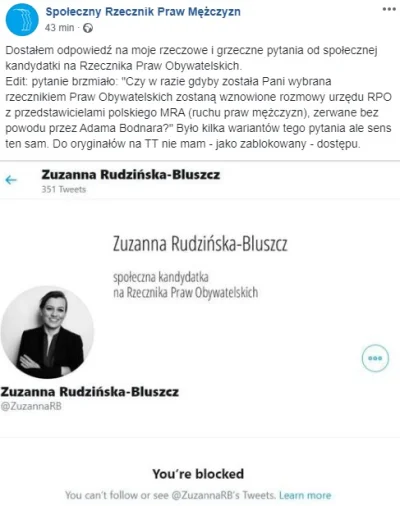 lookaszpl - Społeczny rzecznik praw mężczyzn zapytał jedyną kandytatkę na Rzecznika P...