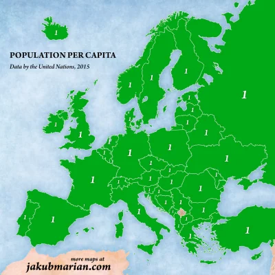 veldrinn - Ludność krajów Europy w przeliczeniu na 1 mieszkańca ( ͡° ͜ʖ ͡°)

#mappo...