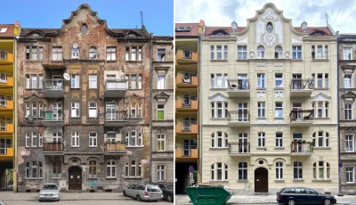 kokosowygosc - Kamienica na ulicy Brzeskiej przed i po :) 

#wroclaw #renowacja #ka...
