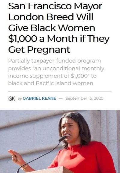 bastek66 - Burmistrz San Francisco zapowiedziała 1000 dolanów za miesiąc ciąży ale ty...