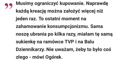 Promilus - Magdalena Ogórek walczy z konsumpcjonizmem i te same ubrania NOSI PO KILKA...