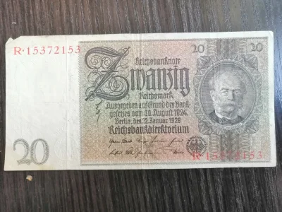 Kenpaczi - Codzienny stary banknot - 20 marek, 1929 rok
#banknoty #starebanknoty #pi...