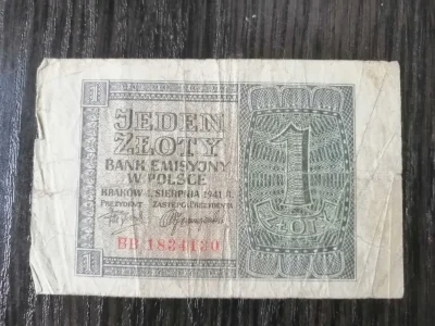 Kenpaczi - Codzienny stary banknot - 1 złoty, 1941 rok
#banknoty #starebanknoty #pie...