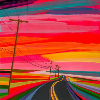 panidoktorodarszeniku - Grant Haffner
Sunset Highway, 2018, akryl na panelu, 122 x 1...