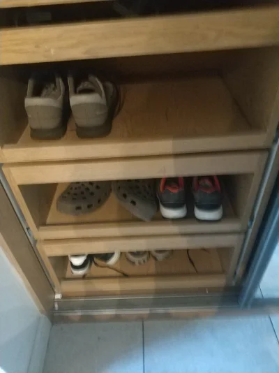 Slwk_1 - Kiedyś zrobiłem w szafie wnękowej szuflady na buty. Tak wyglądają po odsunię...