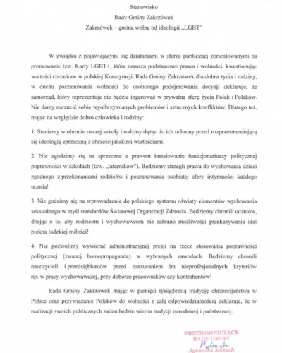 saakaszi - @podjad3k: Trzymaj uchwałę gminy wolnej od ideologii lgbt, nawet "homoprop...