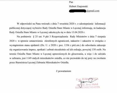 Cukrzyk2000 - Znalezisko: Burmistrz nie zwołuje rady osiedla przez COVID, ale organiz...