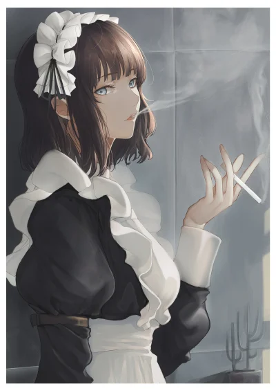 Azur88 - #randomanimeshit #anime #originalcharacter #maid #cigarette