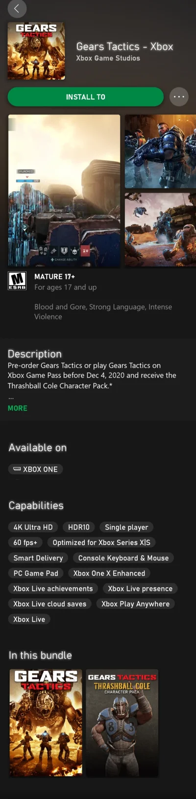 sodomek - W aplikacji GamePass na androidzie pojawił się Gears Tactics, na tą chwilę ...