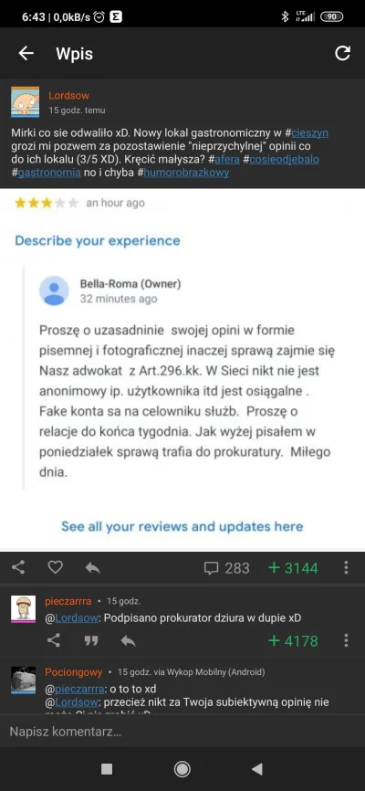 Del - W nawiązaniu do tego wpisu:
Mirek napisał jak byk, że ta cała Bella Roma jest w...