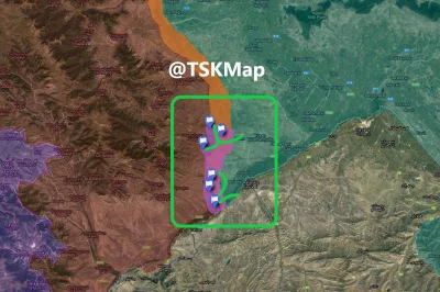 Thorkill - Mapka przedstawiająca rzekome zdobycze azerskie w Górnym Karabachu (kilka ...