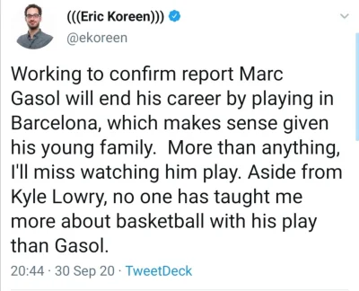 piotr-zbies - Marc Gasol kończy karierę w NBA i wraca do #fcbarcelona

#nba #koszykow...