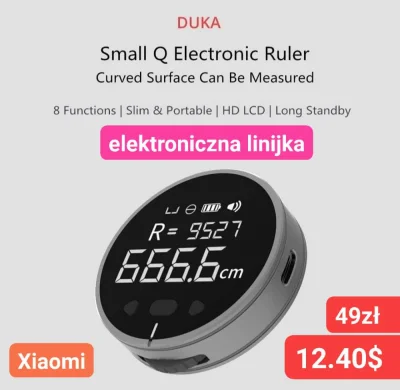 sebekss - Tylko 12.40$ (49zł) za Xiaomi DUKA Ruler❗
➡️ elektroniczna linijka w kszta...