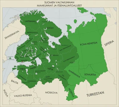 projektjutra - Jedna z koncepcji Suur-Suomi (Wielkiej Finlandii)- obejmującej ziemie ...