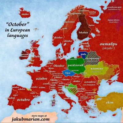 Felix_Felicis - "Październik" w różnych językach europejskich

#mapy #mapporn #ciek...