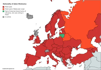 marcelus - Narodowość Mickiewicza wg różnych Wikipedii

trochę #bekazlitwy

#mapp...