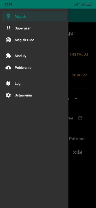bloodhunter - @zosiasamosia1 tu menu z ukrywaniem "Magisk hide"