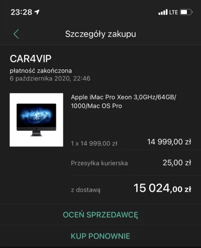 Garymuw - Cześć, iMac pro kupiony z wysyłką od 31.12. Uzbrajam się w cierpliwość.

...