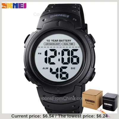 n____S - SKMEI LED Dual Time Watch with Box - Aliexpress 
Cena: $6.54 (24,91 zł) / N...