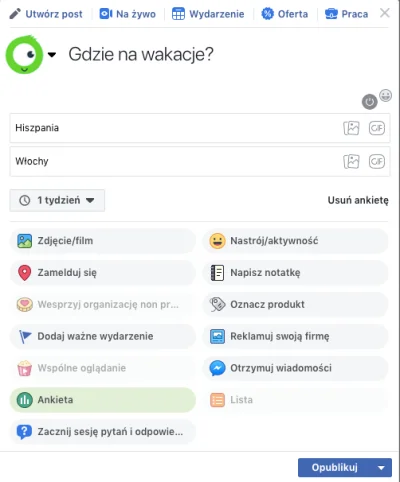 pogop - Jest obecnie jakaś możliwość przeprowadzenia ankiety na facebookowym fanpage?...