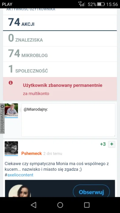 SanczoPansa89 - Tajgerbonzo z wocławka hahahha i cyk kolejny ban
#axeliocontent #sma...