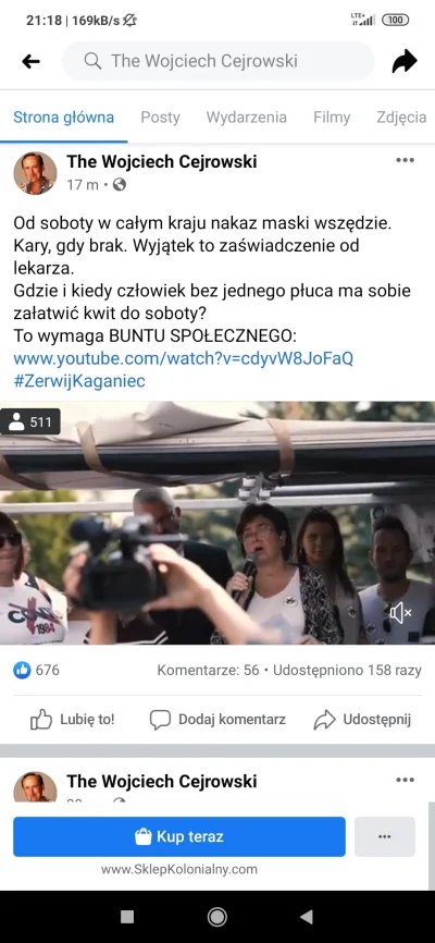 Qbanek1 - Cejrowski w podwyższonej grupie ryzyka namawiający do BUNTU SPOŁECZNEGO bo ...