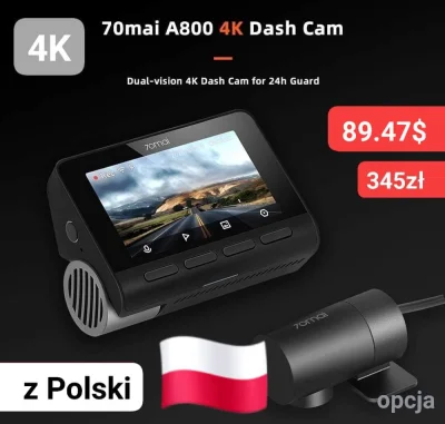 sebekss - Tylko 89.47$ (345zł) za kamerę samochodową 70mai A800 z Polski❗
➡️ z 4K. N...