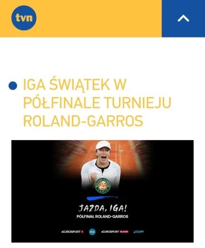 worldmaster - #tenis #pytanie #tvn
Jutrzejszy finał #rolandgarros tez będzie na tvn c...