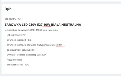 Bunch - O co chodzi z tymi opisami zarowek? WIem ile swiatla daje zarowka o mocy 60W ...