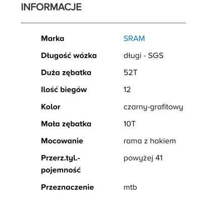 Greiz - Specifykacja przerzutki GX SRAM, czy NX będzie w stanie obsługiwać 10T jak zm...