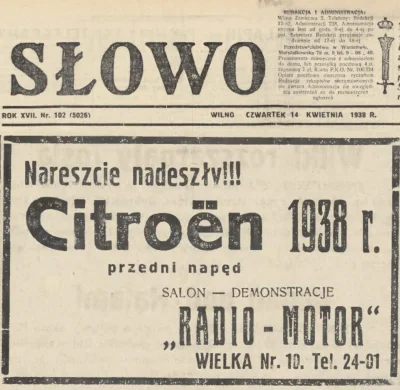 francuskie - W wychodzącym w Wilnie dzienniku "Słowo" w 1938 roku ukazała się taka ot...