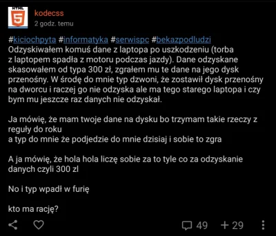 Reezu - @kodecss i czemu wpis usuwasz? 

Chodzi o to, że nie dostałeś poklasku, tylko...