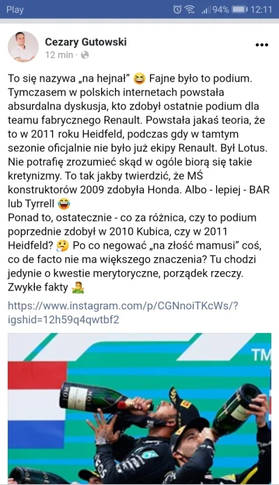 Dalibog - Cugowski odniósł się do sprawy
#f1