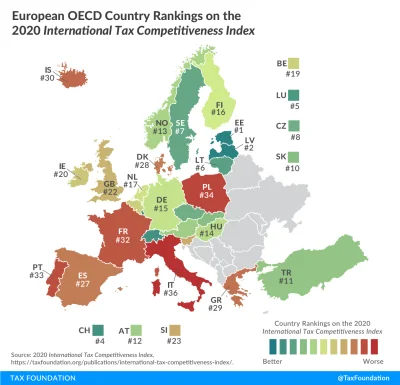 DanielAquarius - Konkurencja podatkowa w Europie.
#polska #europa #podatki #mapporn ...