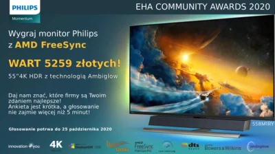 PurePC_pl - EHCA 2020 - Zagłosuj i wygraj monitor 4K 120 Hz wart 5259 złotych!
TL;DR...