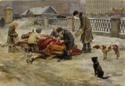 myrmekochoria - Iwan Władimirow, Jedząc martwego konia, 1917. 

Artykuł dobry o tym...