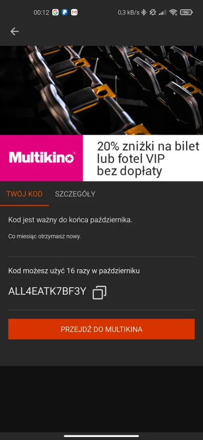 Pietr - Kto pierwszy ten lepszy. ( ͡° ͜ʖ ͡°)
Kod działa przy kupnie biletów online
...