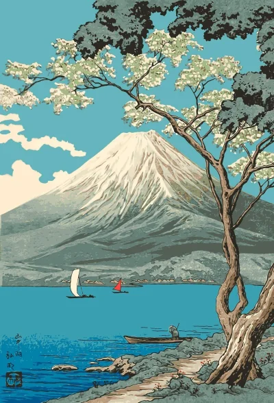 Borealny - Takahashi Hiroaki (Japan, 1871-1945)
Mt. Fuji from Lake Yamanaka.
#malarst...