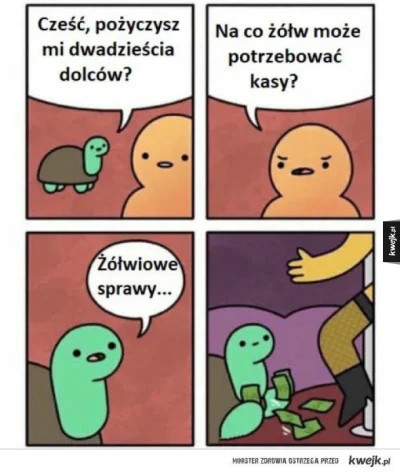 WuDwaKa - > Żółwie sprawy

@NickSalad: A sam pewnie wrócił z tego ( ͡° ͜ʖ ͡°)