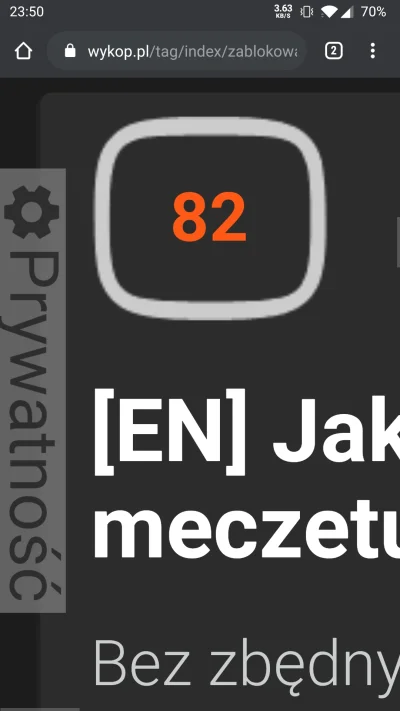 kamilinho1 - Cześć. Da się zablokować w chromie mobilnym na androidzie okno z napisem...